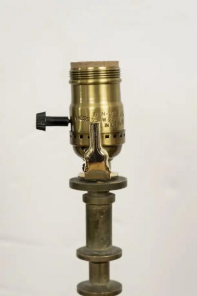 James Mont Pair of Asian Modern Brass Lamps by James Mont