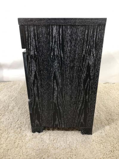 James Mont Pair of Elegant James Mont Cerused Custom Cabinet Nightstand Chests