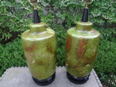 James Mont Pair of Hollywood Regency Lamps Attributed to James Mont