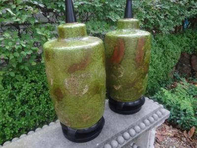 James Mont Pair of Hollywood Regency Lamps Attributed to James Mont
