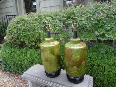 James Mont Pair of Hollywood Regency Lamps Attributed to James Mont