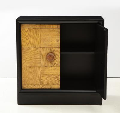 James Mont Pair of James Mont Oak Front Cabinets 