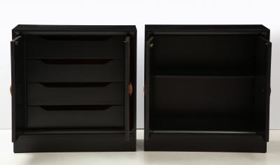 James Mont Pair of James Mont Oak Front Cabinets 