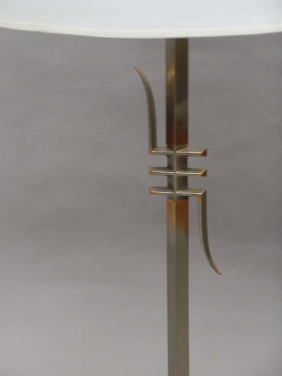 James Mont Pair of Mid Century Modern Nickeled Copper Table Lamps Attributed to James Mont