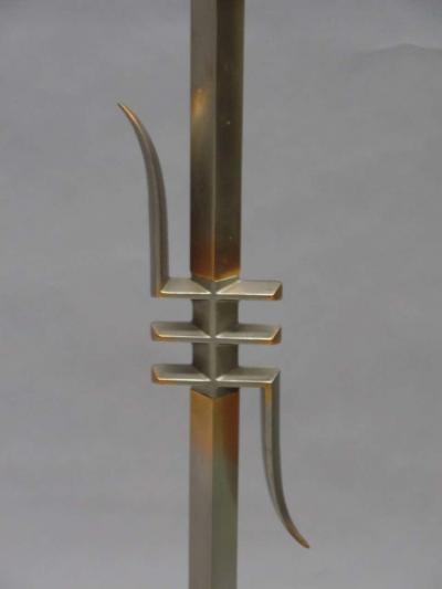 James Mont Pair of Mid Century Modern Nickeled Copper Table Lamps Attributed to James Mont