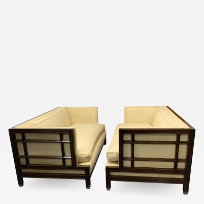 James Mont Pair of Walnut James Mont Sofas