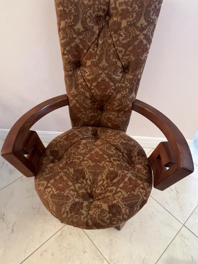 James Mont RARE MODERNIST PAIR OF GREEK KEY DESIGN CHAIRS BY JAMES MONT