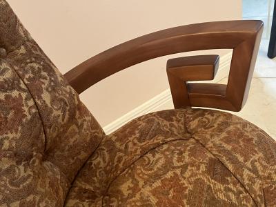 James Mont RARE MODERNIST PAIR OF GREEK KEY DESIGN CHAIRS BY JAMES MONT