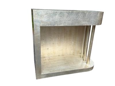 James Mont RARE MODERNIST SILVER LEAFED ART DECO SIDE TABLES BY JAMES MONT