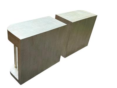 James Mont RARE MODERNIST SILVER LEAFED ART DECO SIDE TABLES BY JAMES MONT