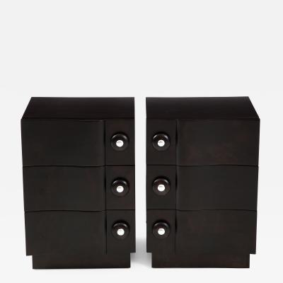 James Mont Rare Pair of Wave Front Cabinets Nightstands by James Mont 