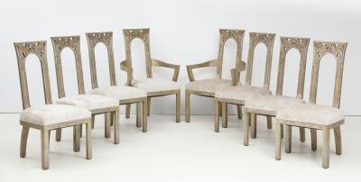 James Mont Set of Eight Art Deco influenced Dining Chairs by James Mont 