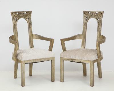 James Mont Set of Eight Art Deco influenced Dining Chairs by James Mont 