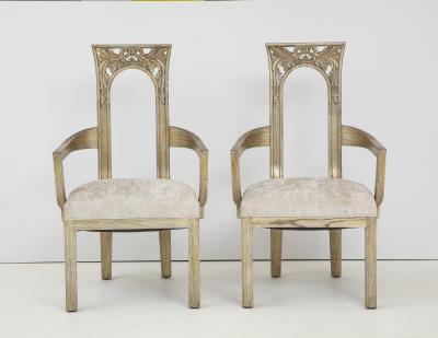 James Mont Set of Eight Art Deco influenced Dining Chairs by James Mont 