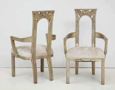 James Mont Set of Eight Art Deco influenced Dining Chairs by James Mont 