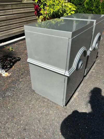 James Mont Stunning Pair Signed James Mont Silvered Night Stands Mid Century Modern