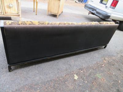 James Mont Unusual 1970s Asian James Mont style Black Lacquered Sofa Midcentury Chinoiserie