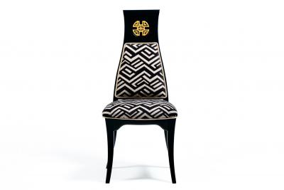 James Mont Vintage Hollywood Regency James Mont Style Black Dining Chairs Set of 4 c 1960
