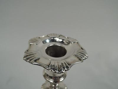 James Morison Set of 4 English Georgian 6 Shell Candlesticks by Morison 1756