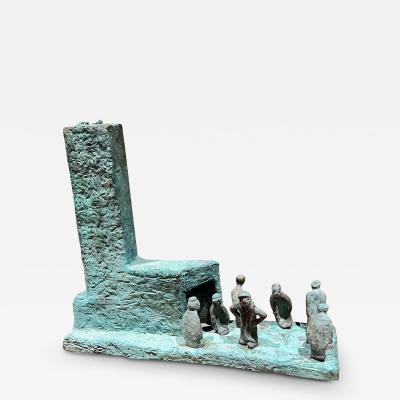 James N Wines Vintage Heavy Bronze Sculpture Seven Figures