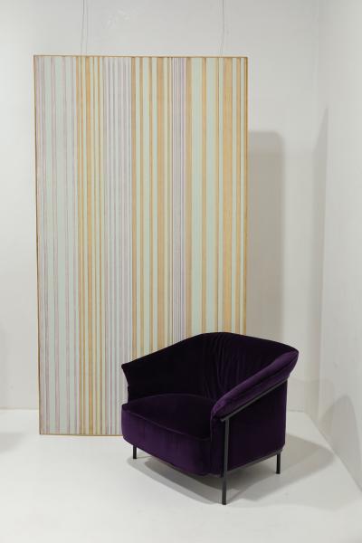 James Nickel James Nickel b 1943 Untitled Painting Chalk Line Series 1971 92 x 50 7 