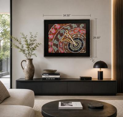 James P Simon Australian Aboriginal Painting in Lucite Shadowbox Signed 