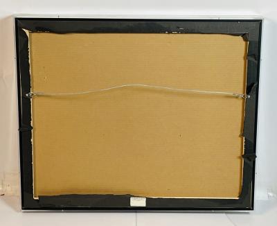 James P Simon Australian Aboriginal Painting in Lucite Shadowbox Signed 