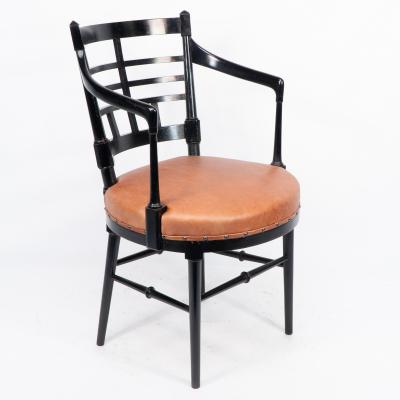 James Plucknett E W Godwin Style of Two Jacobean or Old English Aesthetic Movement Armchairs