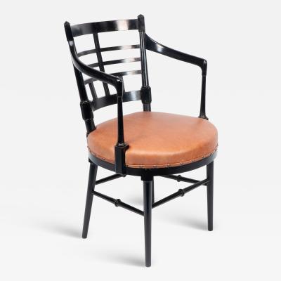James Plucknett E W Godwin Style of Two Jacobean or Old English Aesthetic Movement Armchairs