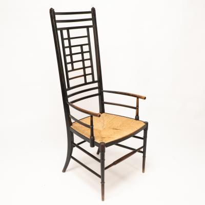 James Plucknett James Plucknett attri an exagerated high back AngloJapanese ebonized armchair