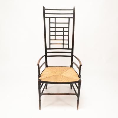 James Plucknett James Plucknett attri an exagerated high back AngloJapanese ebonized armchair