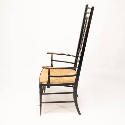 James Plucknett James Plucknett attri an exagerated high back AngloJapanese ebonized armchair