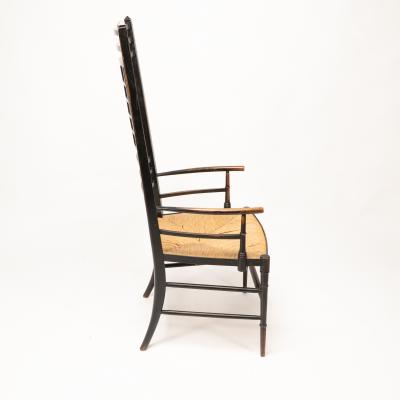 James Plucknett James Plucknett attri an exagerated high back AngloJapanese ebonized armchair