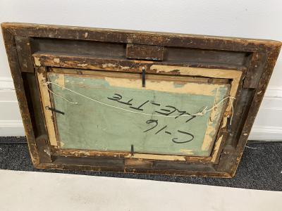 James Pollard 19TH CENTURY WINTER LANDSCAPE HORSES WITH CARRIAGE PAINTING ON BOARD