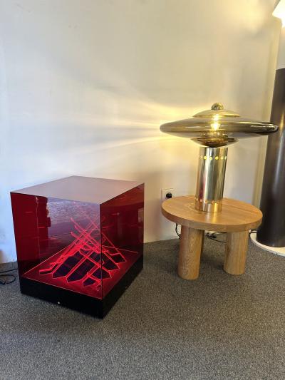 James Rivi re Lamp Sculpture Cinetic Cubo Di Teo Plexiglass by James Riviere Italy 1970s