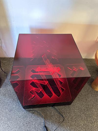 James Rivi re Lamp Sculpture Cinetic Cubo Di Teo Plexiglass by James Riviere Italy 1970s