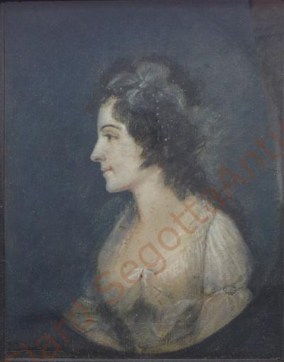 James Sharples Pastel Drawing of Elizabeth Schuyler Hamilton Mrs Alexander Hamilton 