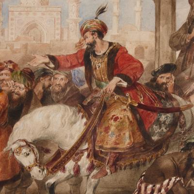 James Stephanoff Orientalist watercolour by Stephanoff of a Middle Eastern scene