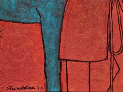 James Strombotne James Strombotne painting Horsewoman in Red 2016