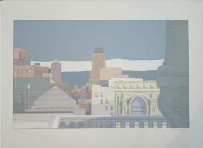 James Sundquist Untitled Pastel Archetecture 1980s