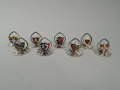 James William Benson Set of 8 English Place Card Holders with Oxbridge Arms