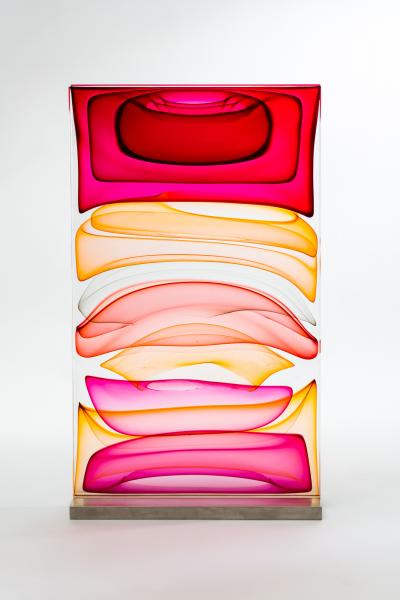 Jamie Harris Infusion Block in Reds Ambers and Aurora