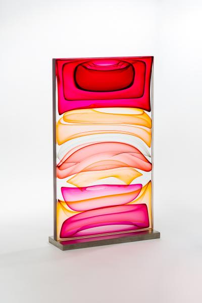 Jamie Harris Infusion Block in Reds Ambers and Aurora