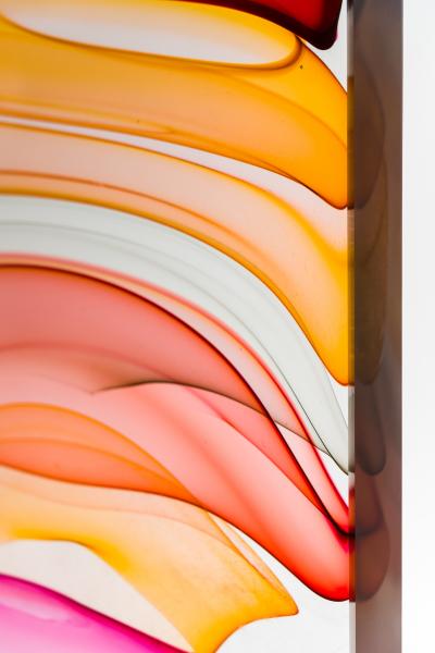 Jamie Harris Infusion Block in Reds Ambers and Aurora