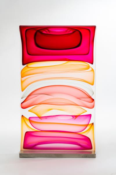 Jamie Harris Infusion Block in Reds Ambers and Aurora