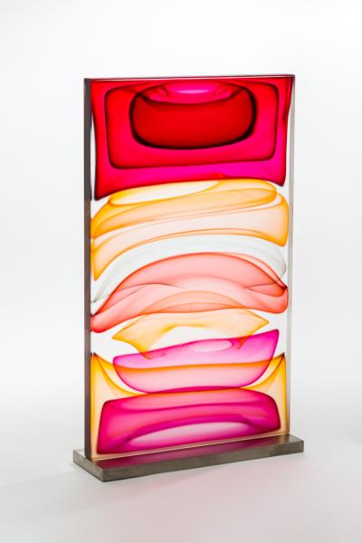 Jamie Harris Infusion Block in Reds Ambers and Aurora