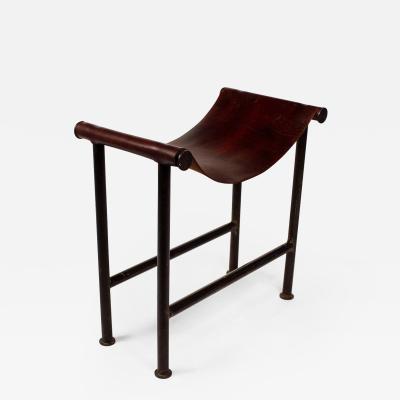 Jan Barboglio Jan Barboglio Stool in Steel and Leather Texas Modernism