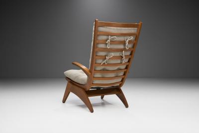 Jan Den Drijver Dutch Modern High Back Chair by Jan den Drijver for De Stijl The Hague 1950s