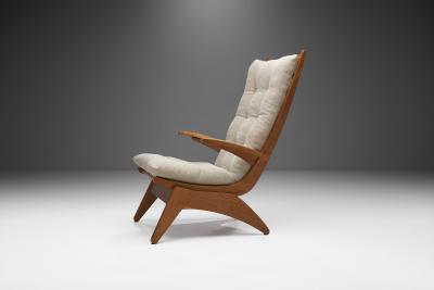 Jan Den Drijver Dutch Modern High Back Chair by Jan den Drijver for De Stijl The Hague 1950s