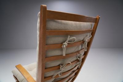 Jan Den Drijver Dutch Modern High Back Chair by Jan den Drijver for De Stijl The Hague 1950s